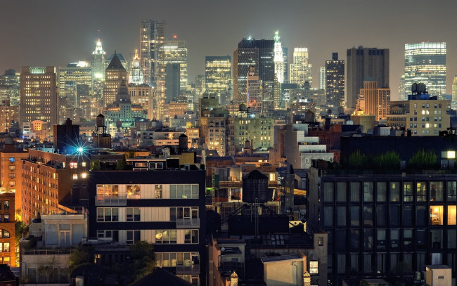 Обои картинки фото города, нью, йорк, сша, usa, nyc, urban, density, new, york, city, night, lower, manhattan