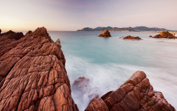 Картинка природа побережье скалы горизонт океан