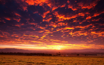Картинка природа восходы закаты свет равнина тучи