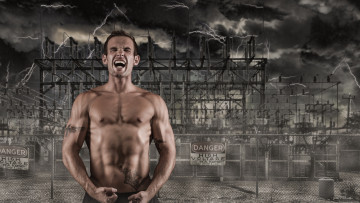 Картинка мужчины -+unsort мужчина крик фон опасность мышцы
