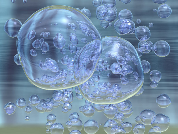 Обои картинки фото 3д графика, abstract , абстракции, вода, пузырьки, пузыри