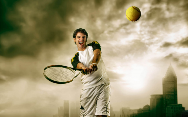 Обои картинки фото спорт, теннис, мяч, ракетка