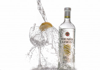 Картинка бренды bacardi лимон бокал алкоголь бутылка
