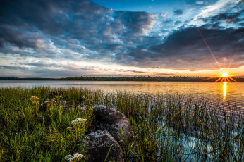 Картинка природа восходы закаты озеро рассвет
