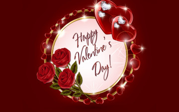 Картинка праздничные день+святого+валентина +сердечки +любовь valentine's day happy heart love romantic rose сердечки сердце бриллианты
