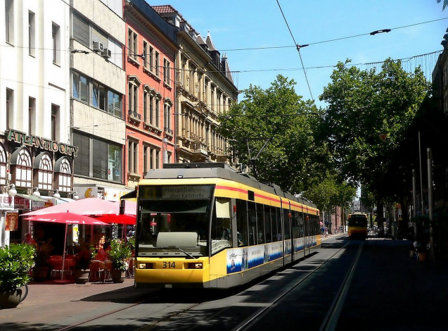 Обои картинки фото s - bahn, техника, трамваи, германия, карлсруэ, трамвай