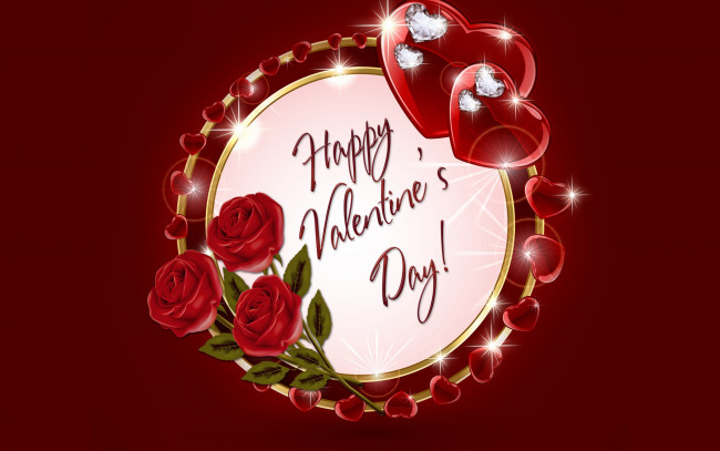 Обои картинки фото праздничные, день святого валентина,  сердечки,  любовь, valentine's, day, happy, heart, love, romantic, rose, сердечки, сердце, бриллианты