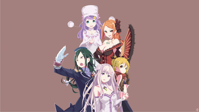 Обои картинки фото аниме, re,  zero kara hajimeru isekai seikatsu, девушки