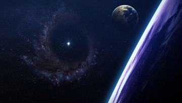 Картинка космос арт туманность галактика пространство звезды планеты