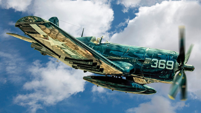 Обои картинки фото авиация, боевые самолёты, marine, f4u-4, corsair