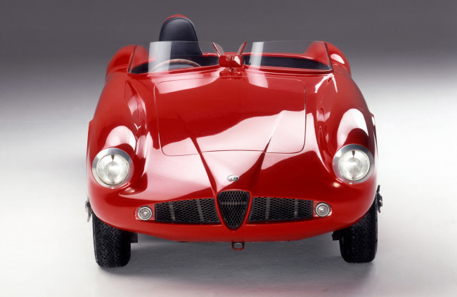 Обои картинки фото alfa romeo 750 competizione 1955, автомобили, alfa romeo, 750, alfa, romeo, red, 1955, competizione