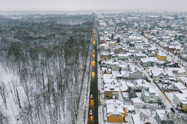 Обои картинки фото города, - панорамы, зима, город, lietuva, kaunas