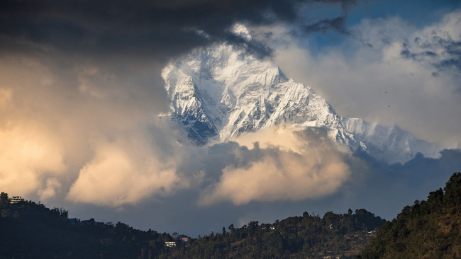 Обои картинки фото природа, горы, непал, гора, мачапучаре