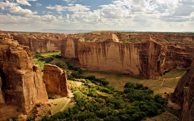 Обои картинки фото canyon, de, chelly, national, monument, природа, горы, дорога, леса, каньон