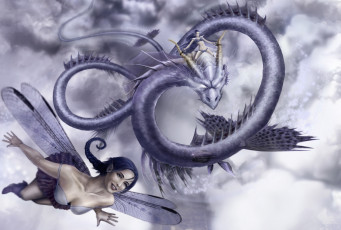 Картинка фэнтези красавицы+и+чудовища феи дракон рисованные
