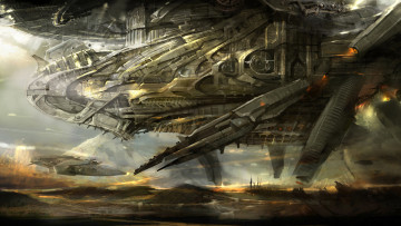 Картинка фэнтези космические+корабли +звездолеты +станции иной мир будущее космический корабль
