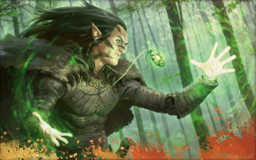 Картинка фэнтези эльфы эльф парень зелень лес волшебство