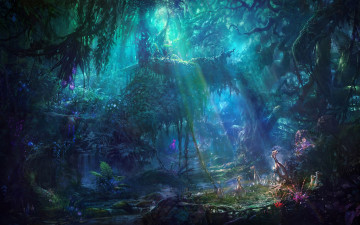 Картинка фэнтези пейзажи иной мир природа лес джунгли