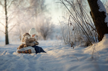 Картинка разное дети ребенок санки зима снег