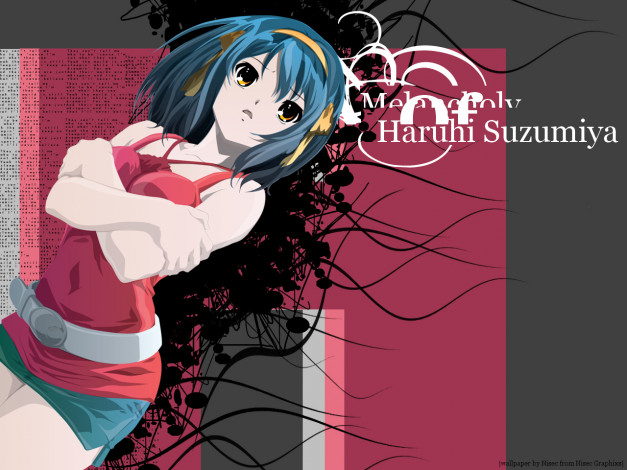 Обои картинки фото аниме, the, melancholy, of, haruhi, suzumiya