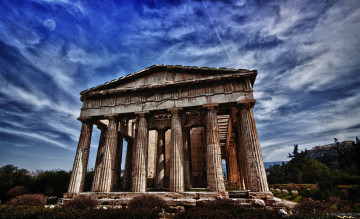 обоя афины, города, греция, колонны
