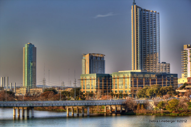 Обои картинки фото austin, skyline, at, 1st, street, bridge, города, мосты, техас