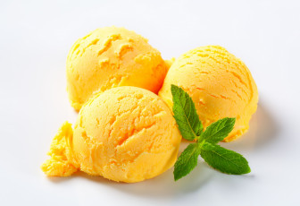 Картинка еда мороженое +десерты листья мяты десерт сладкое белый фон