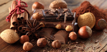 Картинка еда разное специи орехи шоколад