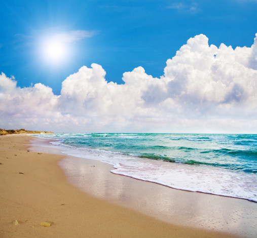 Обои картинки фото природа, побережье, остров, океан, солнце, море, берег, тропики, пляж, песок