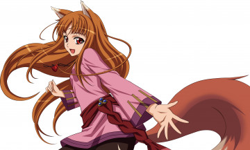 Картинка аниме spice+and+wolf взгляд девушка волосы фон