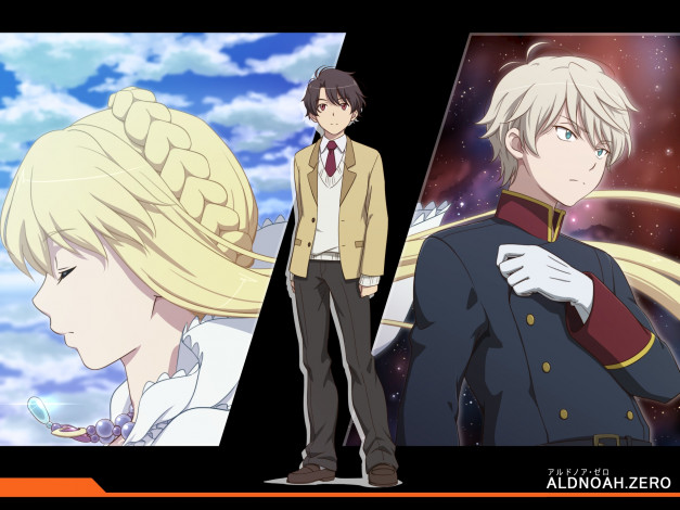 Обои картинки фото аниме, aldnoah zero, asseylum, vers, allusia, aldnoah, zero, парни, девушка, kaizuka, inaho, арт, kitsukedokoro, kiikii, slaine, troyard