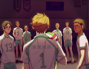 Картинка аниме haikyuu волейбол команда