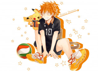 Картинка аниме haikyuu пикачу парень волейбол