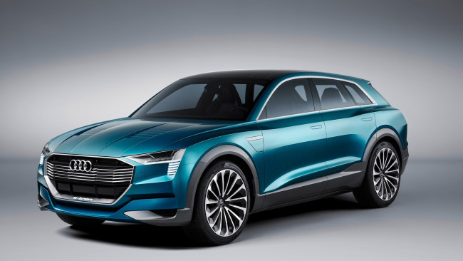 Обои картинки фото audi e tron quattro concept 2015, автомобили, audi, crossover, car, quattro, e, tron, синий, 2015, concept