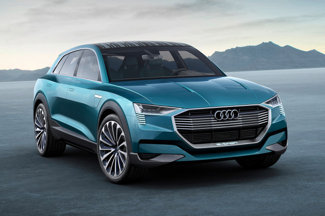 Обои картинки фото audi e tron quattro concept 2015, автомобили, audi, quattro, e, tron, crossover, car, синий, 2015, concept