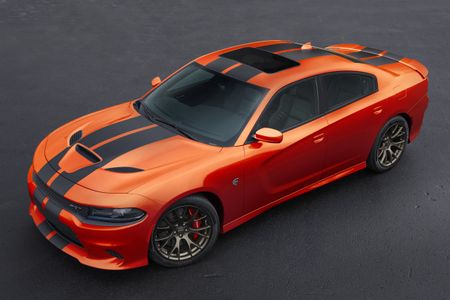 Обои картинки фото автомобили, dodge, 2016г, charger, srt, hellcat, go, mango, ld