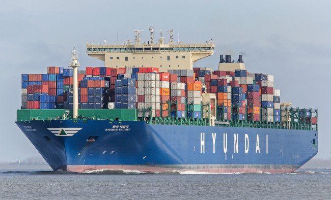 Обои картинки фото hyundai victory, корабли, грузовые суда, контейнеровоз