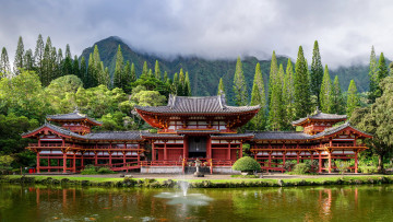 обоя byudo temple, hawaii, города, - буддийские и другие храмы, byudo, temple