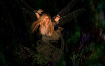 Картинка 3д+графика elves+ эльфы девушка крылья