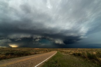 Картинка alanreed+supercell природа стихия торнадо тучи шоссе степь