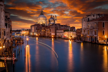 Картинка города венеция+ италия закат город