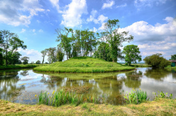Картинка природа реки озера островок река растительность