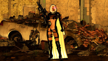 Картинка видео+игры dark+heresy киборг фон взгляд девушка оружие