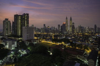 Картинка города куала-лумпур+ малайзия огни ночь