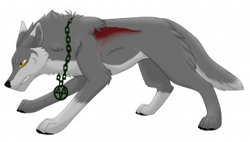 Картинка рисованное животные +волки волк фон