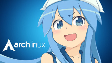 обоя компьютеры, linux, логотип, фон, взгляд, девушка