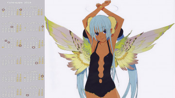 Картинка календари аниме крылья взгляд девочка