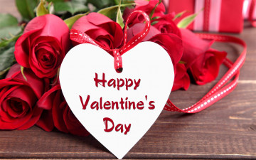 Картинка праздничные день+святого+валентина +сердечки +любовь розы надпись