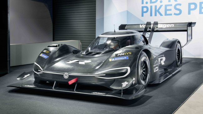 Обои картинки фото volkswagen i,  r pikes peak 2018, автомобили, выставки и уличные фото, peak, pikes, r, id, volkswagen, 2018