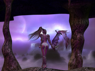 Картинка 3д графика fantasy фантазия горы дракон